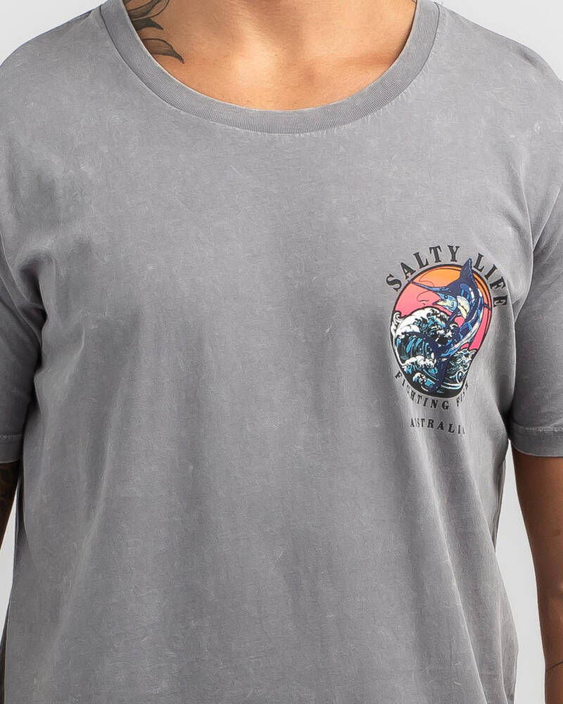 Salty Life Fighting Fish T-Shirt for Mens
