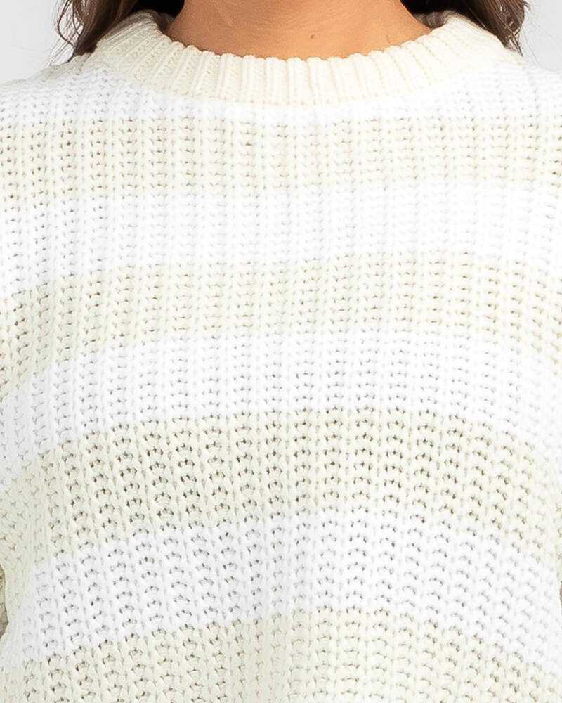 Ava And Ever Hawk Stripe Crew Neck Knit Jumper for Womens