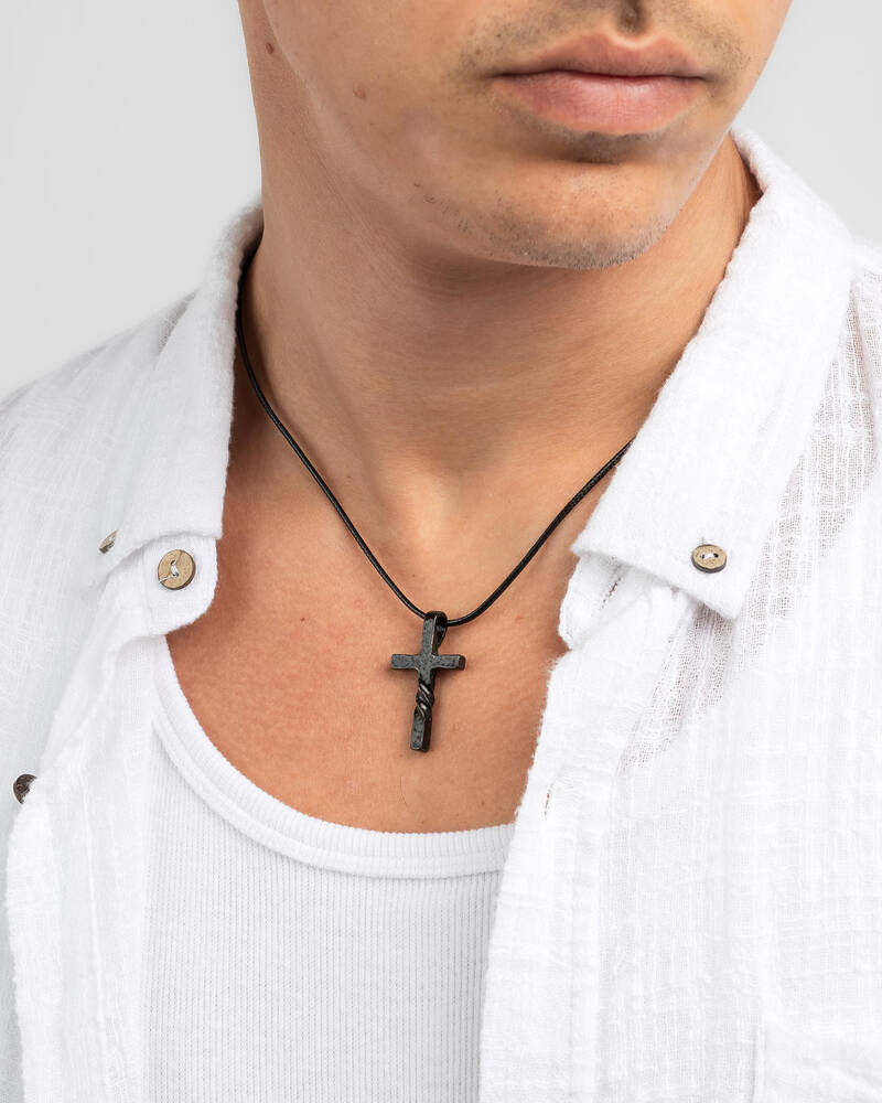 REPUBLIK Twisted Cross Necklace for Mens