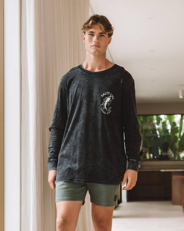 Salty Life Ocean's Wrath Long Sleeve T-Shirt for Mens