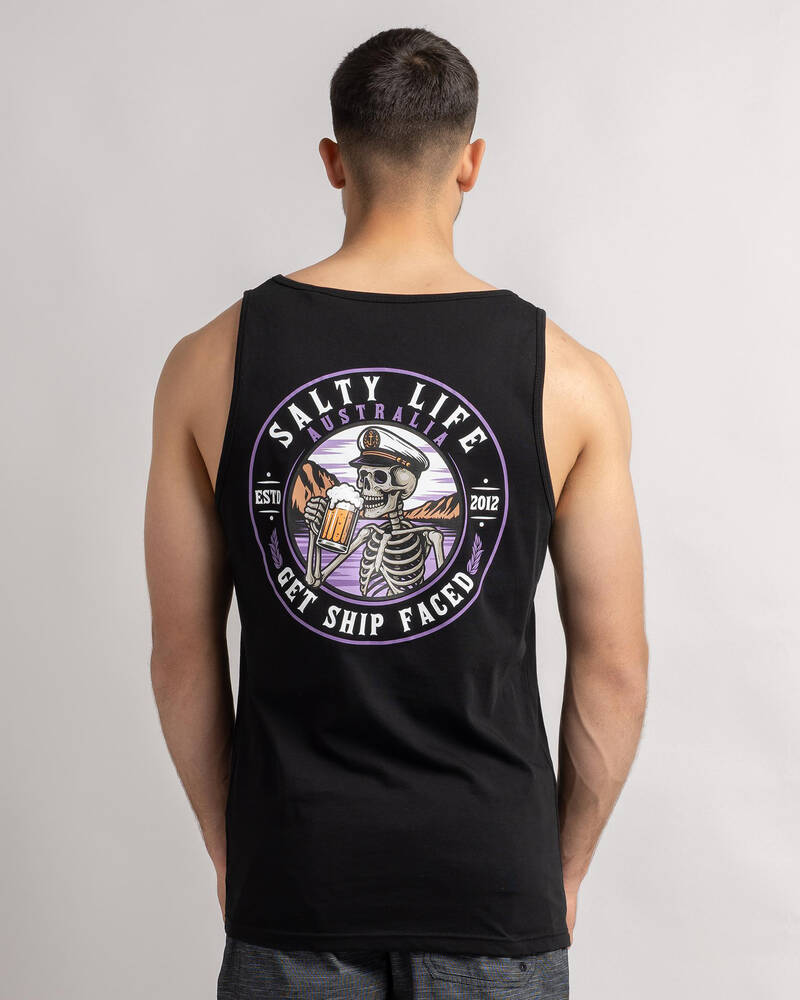 Salty Life Ship Faced Singlet for Mens