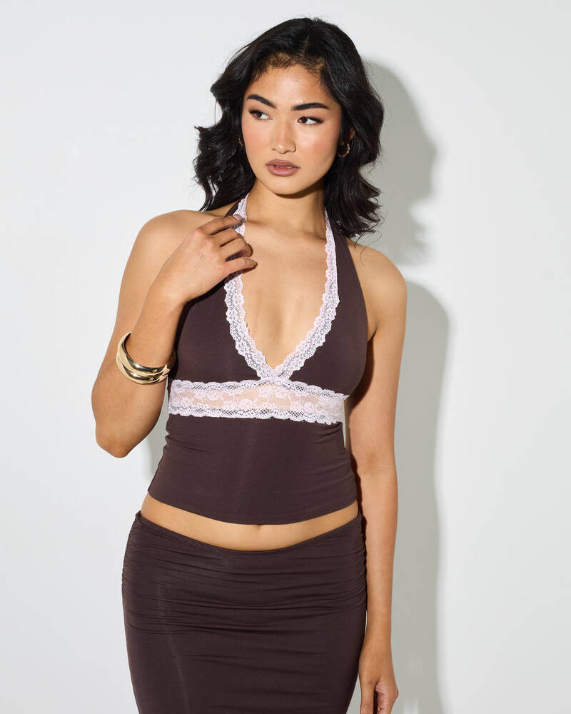 Ava And Ever Charlie Lace Halter Top for Womens