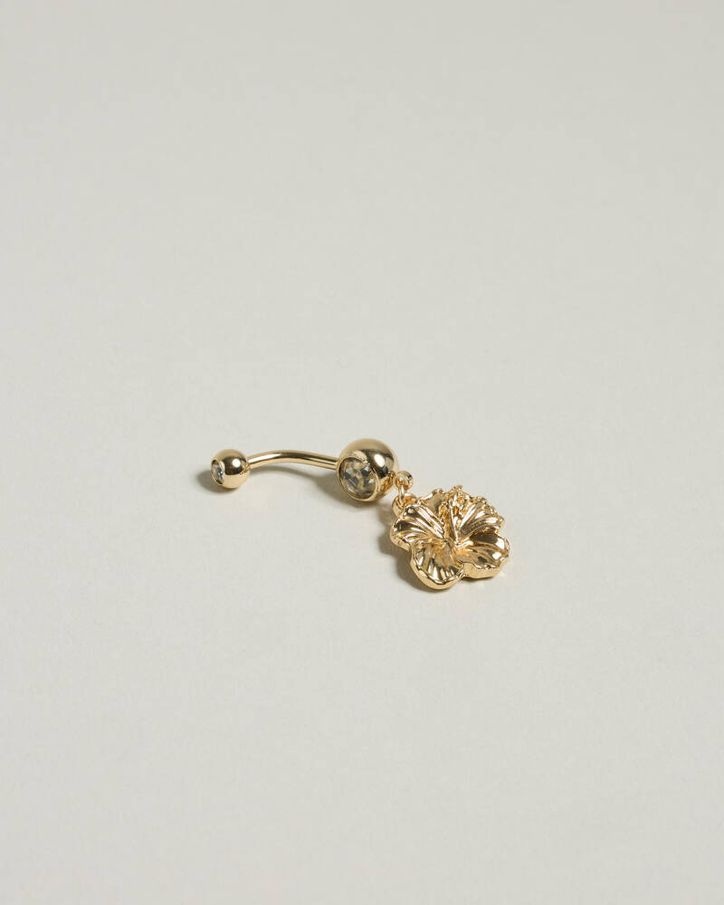 Karyn In LA Litia Hibiscus Belly Ring for Womens