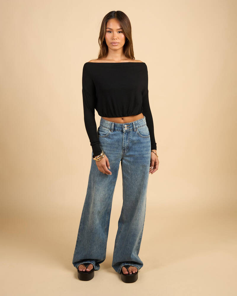 Mooloola Mary Off Shoulder Long Sleeve Top for Womens