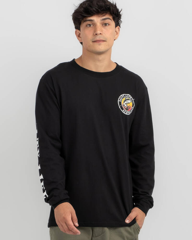 Salty Life Reflection Long Sleeve T-Shirt for Mens