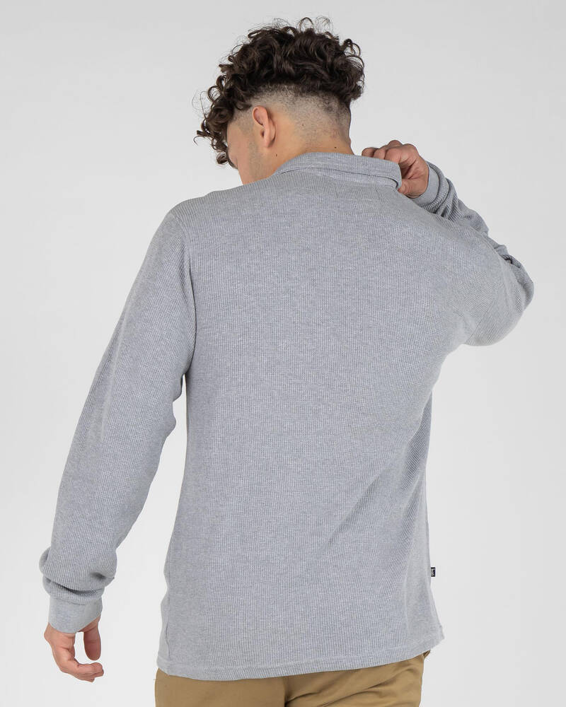 Stussy Workwear Waffle 1/4 Zip Polo Shirt for Mens