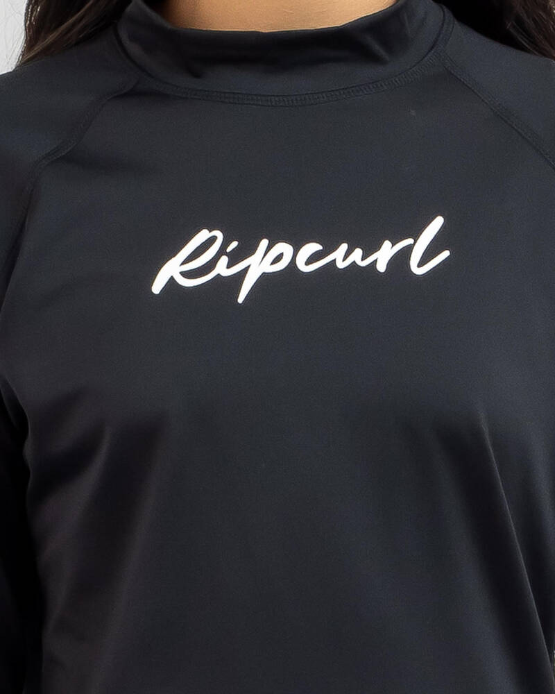 Rip Curl Girls' Script Long Sleeve Rash Vest for Womens
