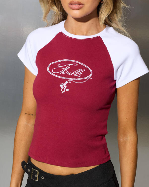 Thrills Outlaw Raglan Club Tee for Womens