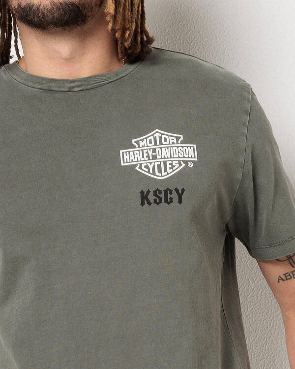 Kiss Chacey Harley-Davidson Michigan Duel Curved T-Shirt for Mens