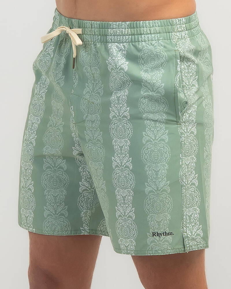 Rhythm Pineapple Stripe Jam Elastic Board Shorts for Mens