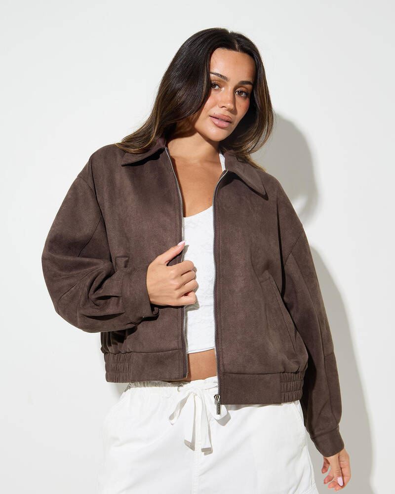Ava And Ever Sunset Club Faux Suede Jacket for Womens
