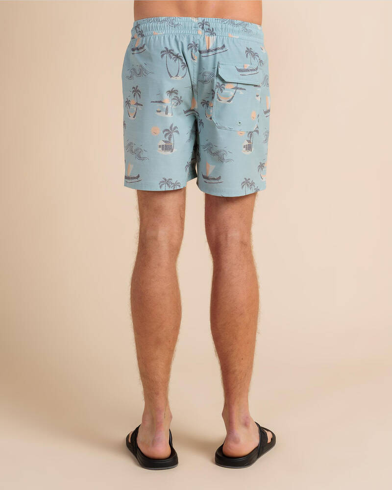 Skylark Mist Elastic Waist Shorts for Mens