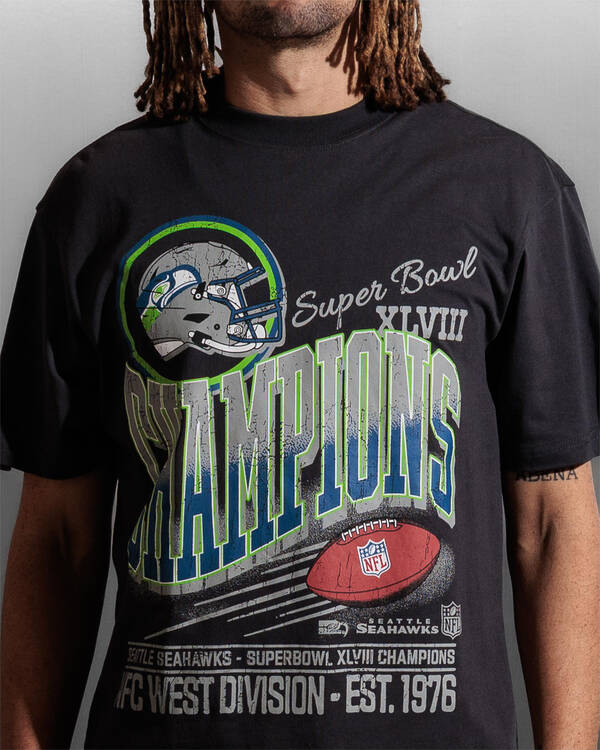 Majestic Seahawks Team Wave T-Shirt for Mens