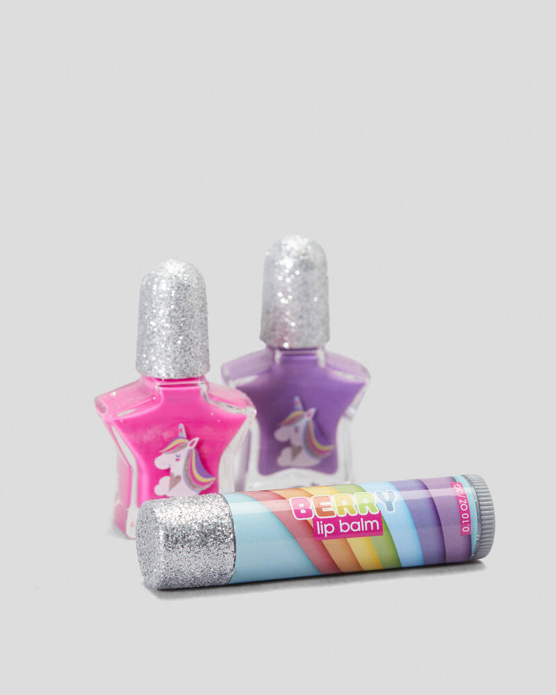 BYS Glitter Unicorn Lip & nail Trio Kit for Womens