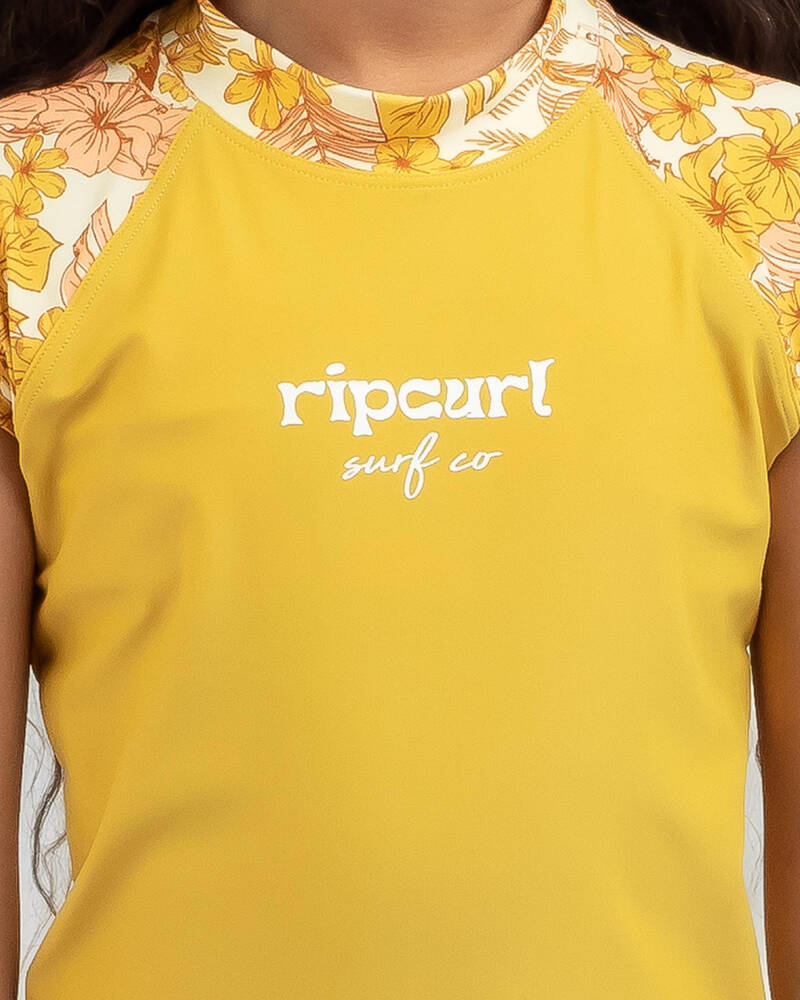 Rip Curl Girls' Cosmic Paradise Short Sleeve Rash Vest Set for Womens