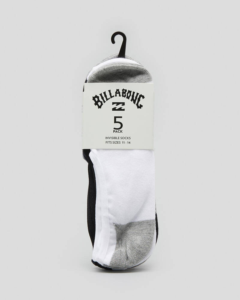 Billabong Invisible Socks 5 Pack for Mens