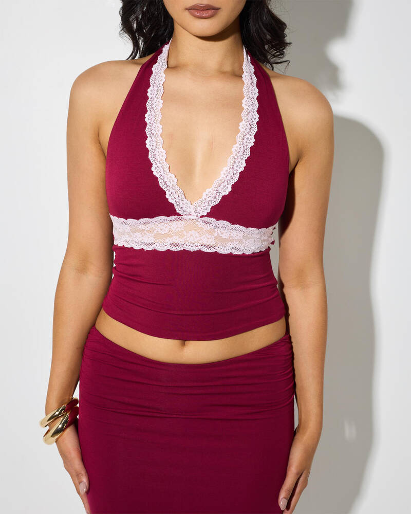 Ava And Ever Charlie Lace Halter Top for Womens