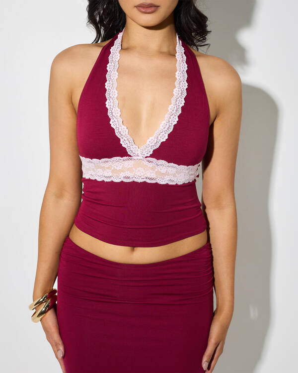 Ava And Ever Charlie Lace Halter Top for Womens