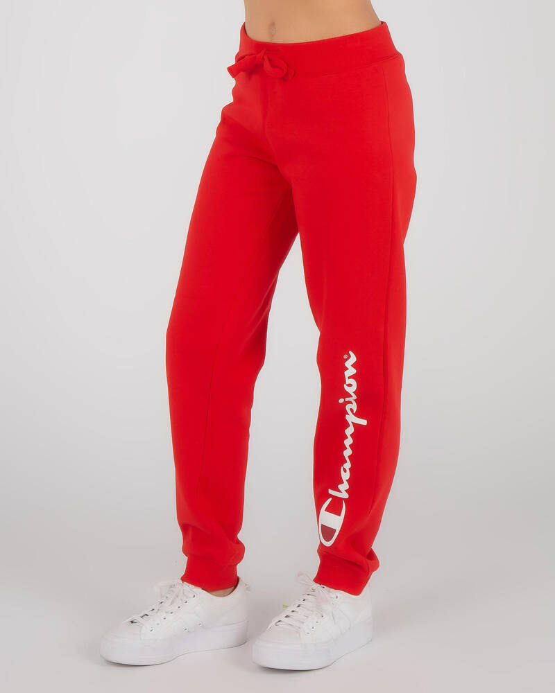Shop Champion Logo Track Pants In Vermilion Fast Shipping Easy