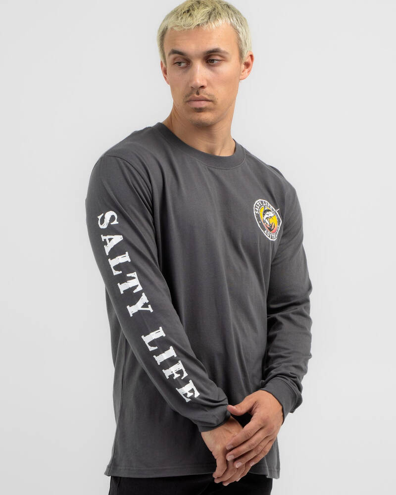 Salty Life Reflection Long Sleeve T-Shirt for Mens