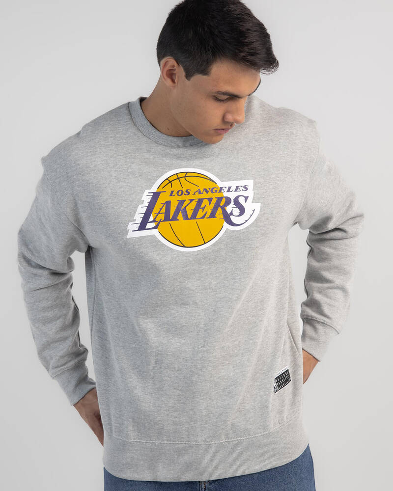 Majestic LA Lakers Logo Crew Sweatshirt for Mens