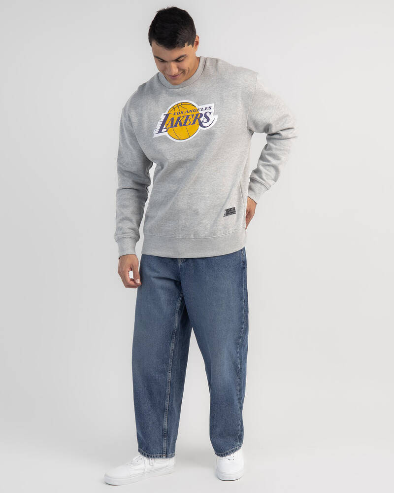 Majestic LA Lakers Logo Crew Sweatshirt for Mens