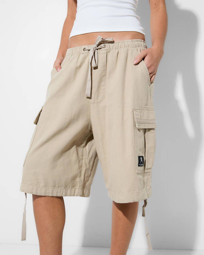 Rusty River Low Rise Baggy Cargo Shorts for Womens