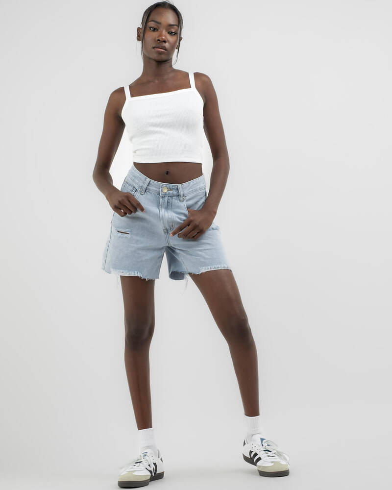 DESU Maeve Boyfriend Denim Shorts for Womens