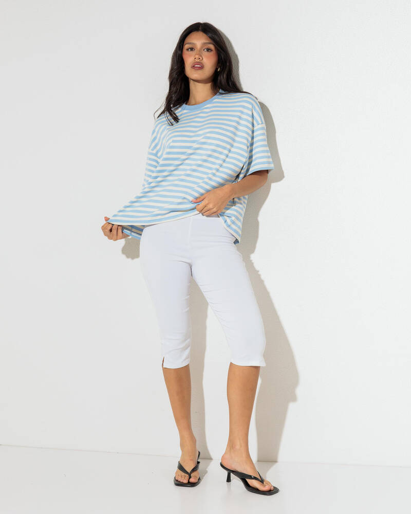 Mooloola Jordie Striped Short Sleeve T-Shirt for Womens