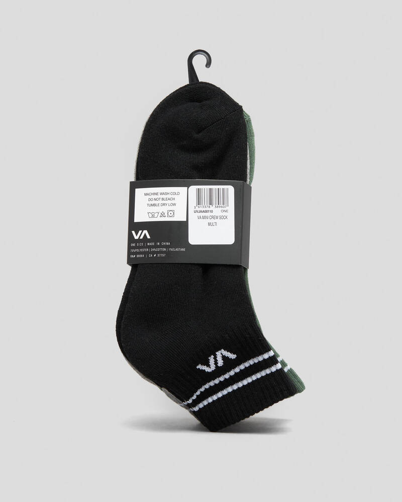 RVCA Women's VA Mini Crew Sock Pack for Womens