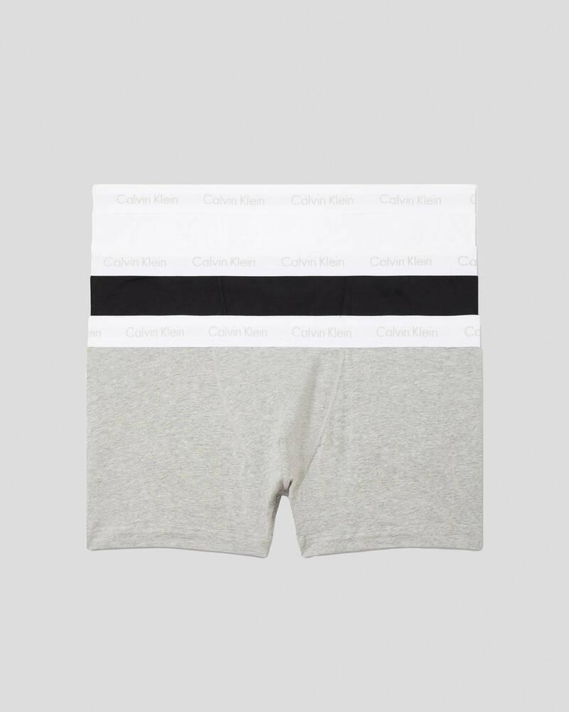 Calvin Klein Cotton Stretch Trunk 3 Pack In White/grey Heather/black -  FREE* Shipping & Easy Returns - City Beach United States