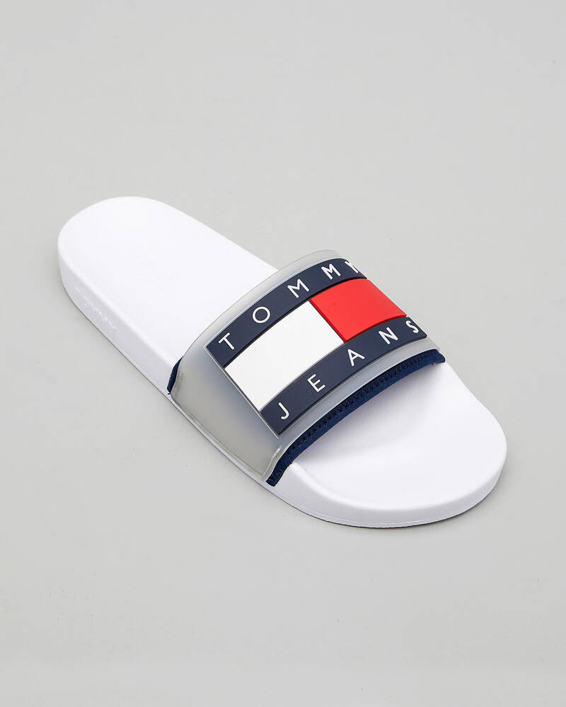 Tommy Hilfiger Translucent Flag Slide Sandals for Womens
