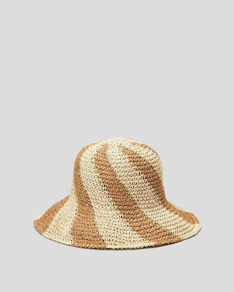 Rusty Sundae Swirl Straw Hat for Womens
