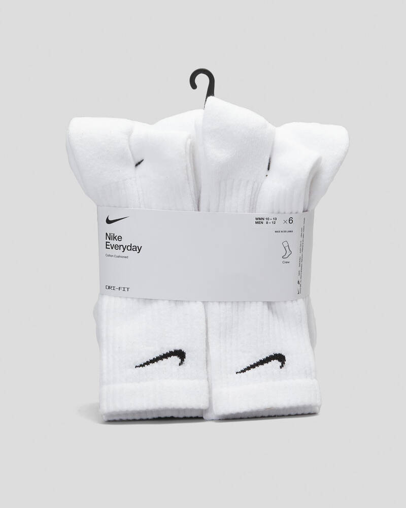 Nike Everyday Cushioned Crew Socks 6 Pack for Mens
