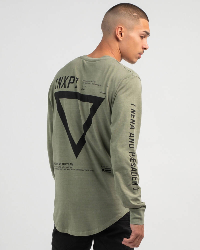 Nena & Pasadena Alibi Cape Back Long Sleeve T-Shirt for Mens