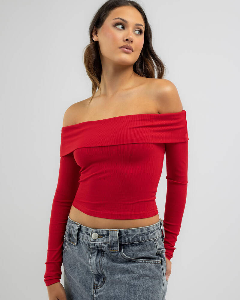 Ava And Ever Bella Off Shoulder Long Sleeve Top for Womens