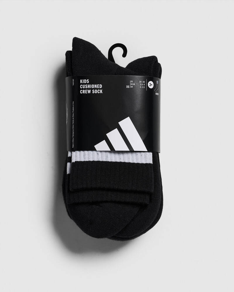 adidas Kids' 3S C CRW 3 Pack Socks for Unisex