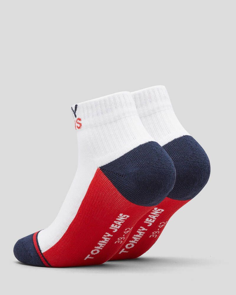 Tommy Hilfiger Womens Tommy Jeans Quarter Crew Sock Pack for Womens