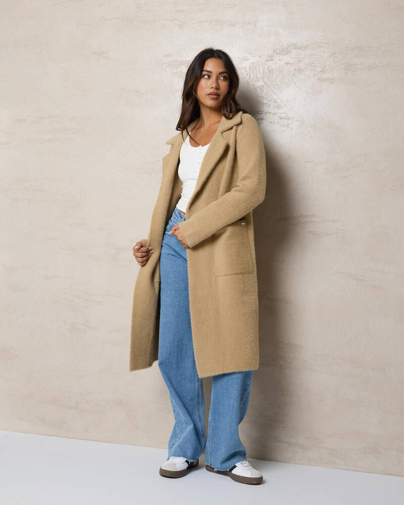 Shop Ava And Ever Hyde Knit Coatigan In Beige - Fast Shipping & Easy