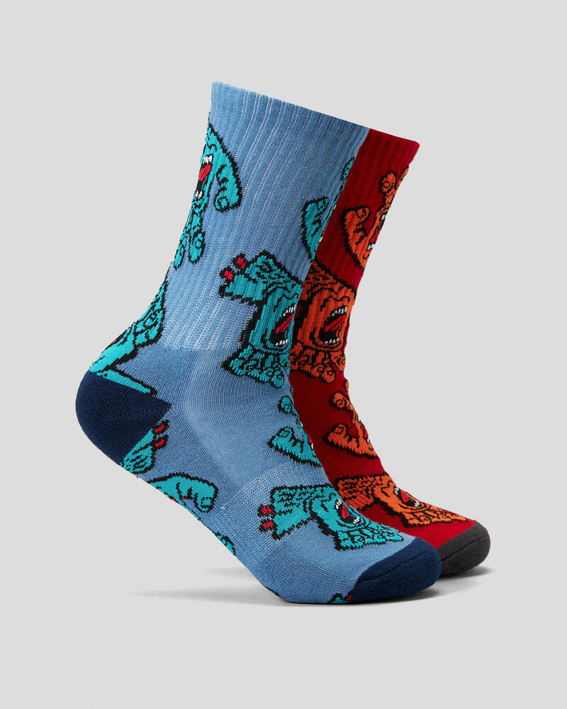 Santa Cruz Crowded Hand Crew Socks 2 Pack for Mens