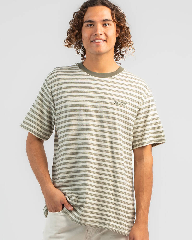 Rhythm Endure Stripe EMB Vintage Short Sleeve T-Shirt for Mens