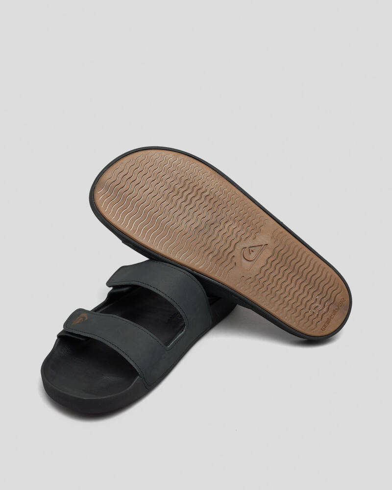 Quiksilver Rivi Leather Double Adjust Slides for Mens