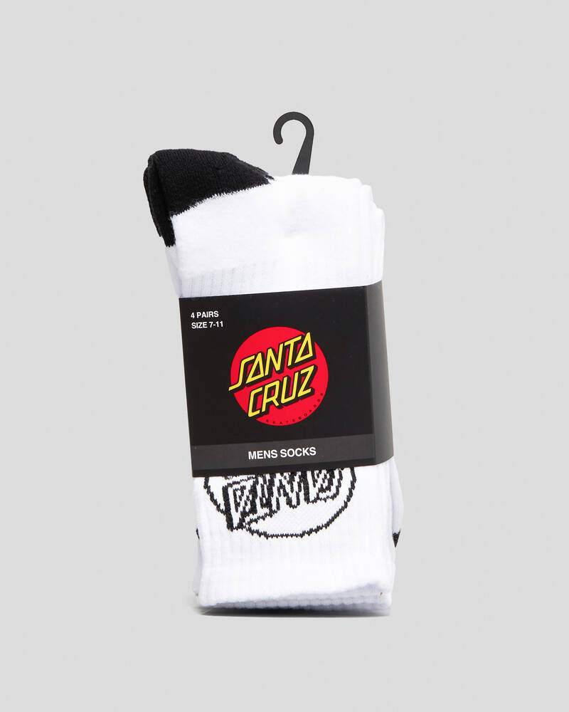 Santa Cruz Opus Dot Crew Socks 4 Pack for Mens