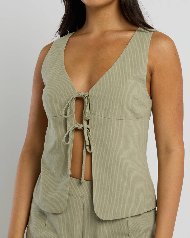 Ava And Ever Gia Stripe Tie Top for Womens