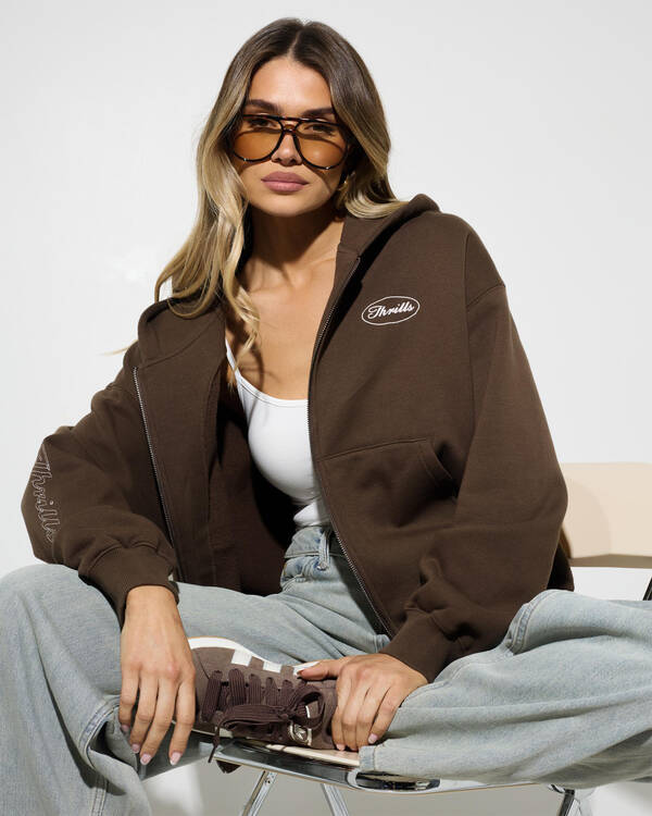 Thrills Last Stop Zip Box Hoodie for Womens