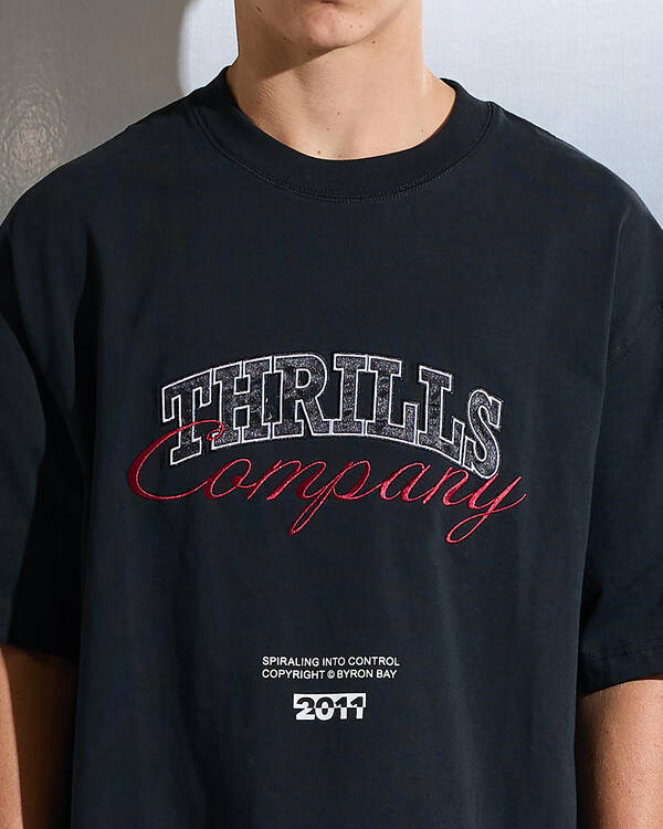 Thrills Spiraling Box Crop Fit T-Shirt for Mens