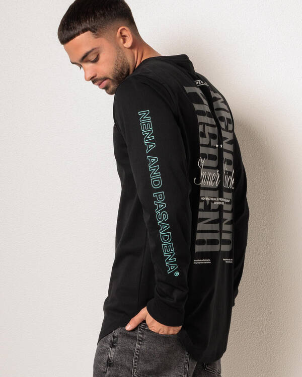 Nena & Pasadena Dynamic Dual Curved Long Sleeve T-Shirt for Mens