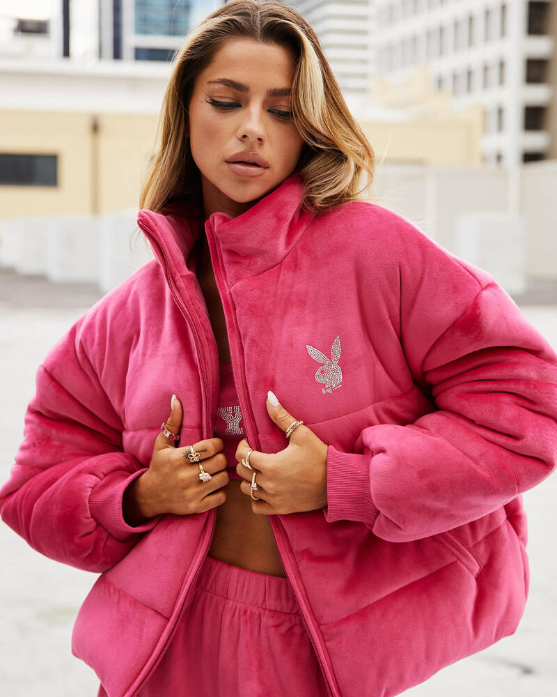 Playboy Bunny O Diamante Puffer Jacket for Womens