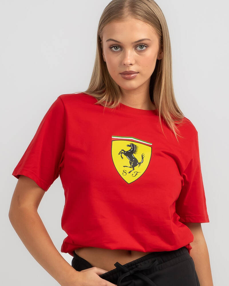 Puma Ferrari Race Big Shield T-Shirt for Womens
