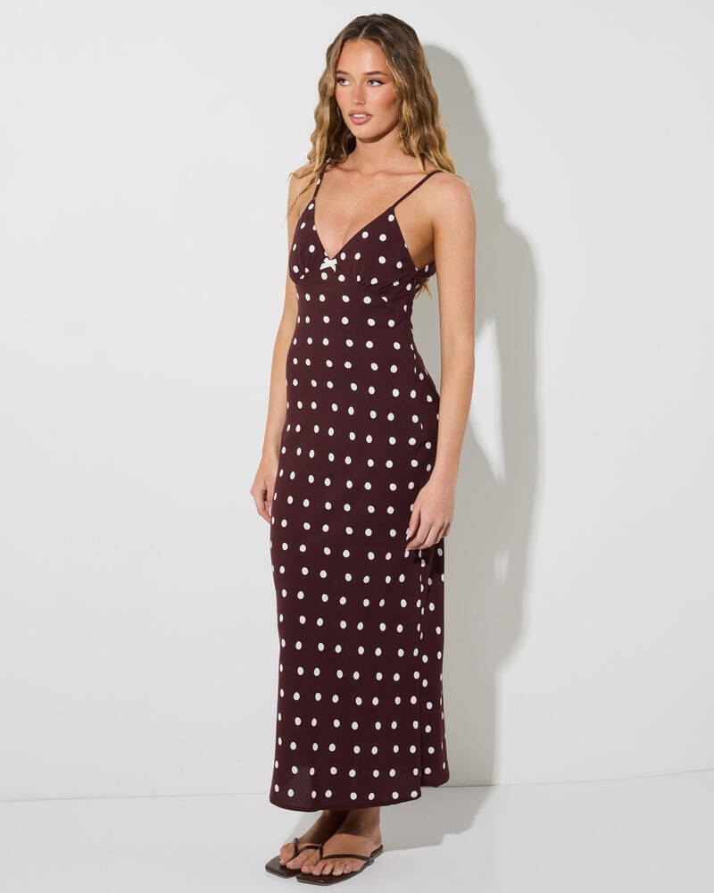 Rhythm Polka Dot Bias Midi Dress for Womens